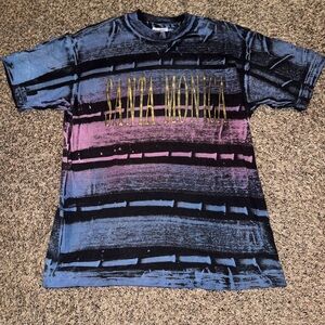 Santa Monica Men's Graphic Tee - Blue and Pink